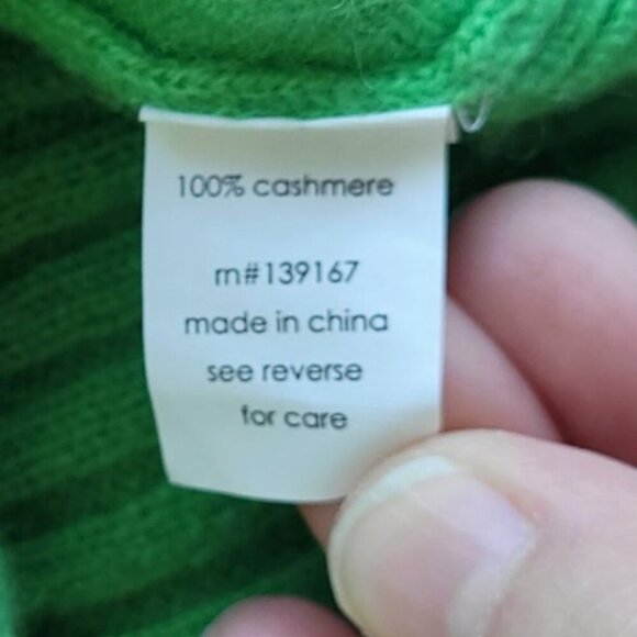 100% Cashmere Kelly Green Sweater 27 Miles Malibu Size M - Picture 4 of 7